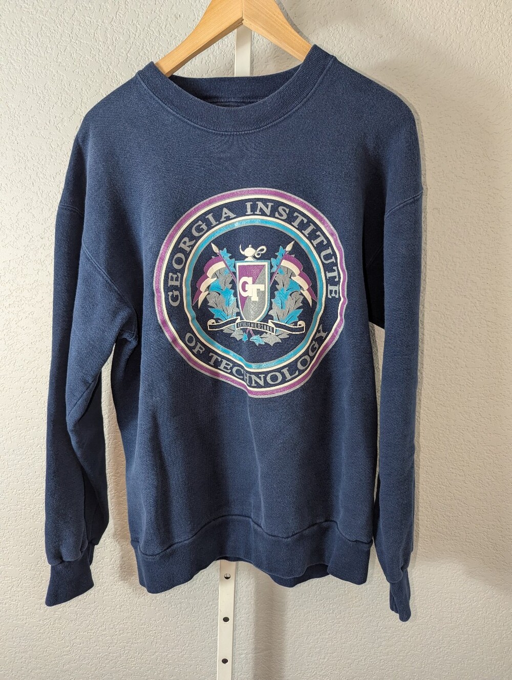 Vintage JanSport Georgia Tech Crewneck Sweatshirt Large Navy Blue